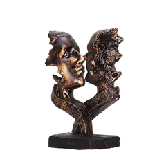 Passionate Abstract Kiss Sculpture - Antique Bronze Polyresin Showpiece