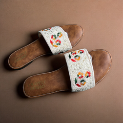 Garden Bloom Multicolor Threadwork Slip-On Flats