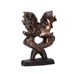 Passionate Abstract Kiss Sculpture - Antique Bronze Polyresin Showpiece