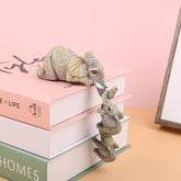 Climbing Elephant Book Nook Figurine - Set of 3 Playful Elephant Decor