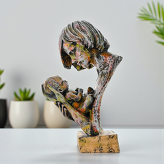 Abstract Mother and Child Sculpture - Textured Art Polyresin Showpiece