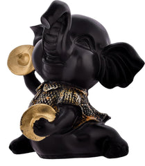 Elephant Playing Musical Instrument Multicolor showpiece.