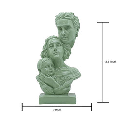 Classic White Family Polyresin Bust - Mother, Father, and Child Sculpture