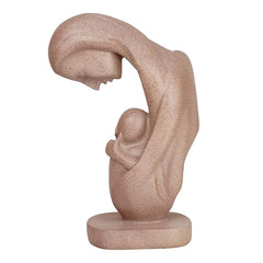 Rose Gold Glitter Mother and Child Sculpture - Modern Polyresin Showpiece