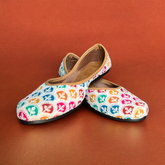 Rainbow Vine Multicolor Hand-Embroidered Punjabi Juttis