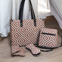 4-Piece Handbag Tribal Set & Accessory Combo