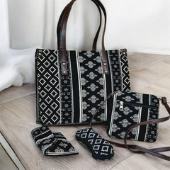 4-Piece Handbag Tribal Set & Accessory Combo