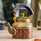 Hand Painted Traditional Aluminium Colourful Tea Pot .