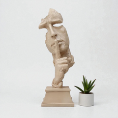 The Silence Abstract Sculpture - Textured Sandstone Finish Polyresin Art