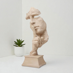 The Silence Abstract Sculpture - Textured Sandstone Finish Polyresin Art