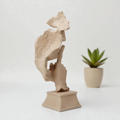 The Silence Abstract Sculpture - Textured Sandstone Finish Polyresin Art