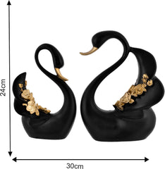 Swan Pair Sculpture for Home Decor Showpiece .