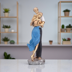 Golden Embrace Romantic Couple Statue - Polyresin Love Figurine