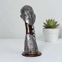 Textured Metallic Prayer Figurine - Abstract Polyresin Spiritual Showpiece