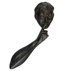 The Silence Abstract Wall Sculpture - Antique Black and Bronze Hand & Face Art