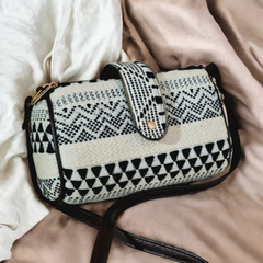 Multi-Color Tribal/Ikat Print Barrel Bag with Adjustable Strap