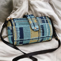 Multi-Color Tribal/Ikat Print Barrel Bag with Adjustable Strap
